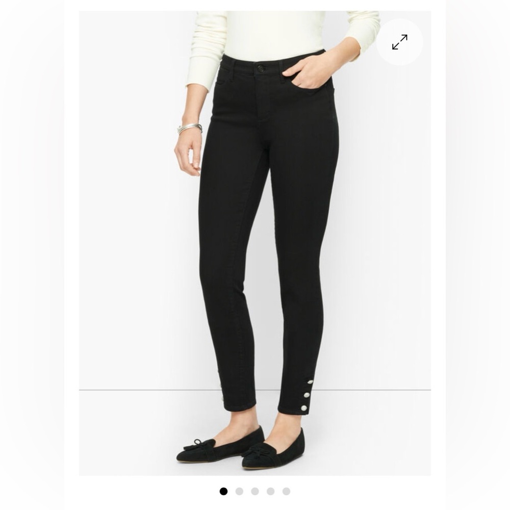 Talbots Jewel Button Black Jeggings Sz 8